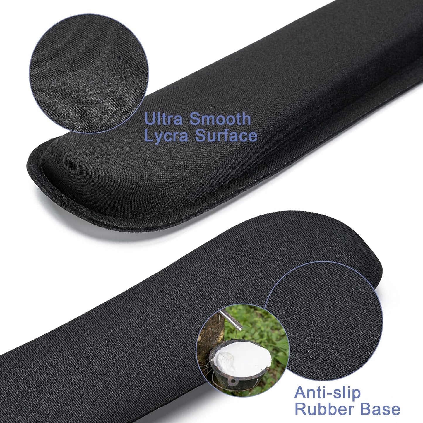 Hoewina Ergonomic Keyboard Wrist Rest – Memory Foam & Superfine Fabric Support Pad for Comfortable Typing, Office & Home Use, Black