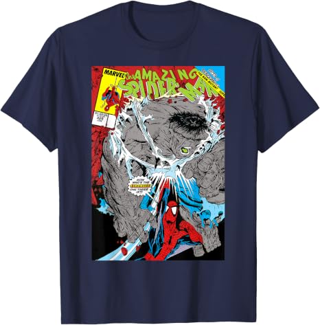 Marvel Comics Spider-Man vs. Hulk Action-Packed Artwork T-Shirt