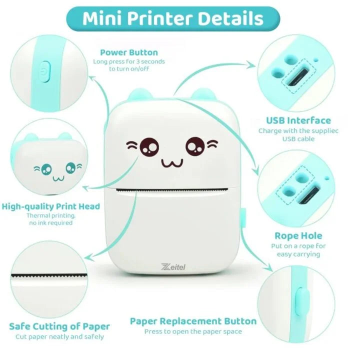 Mini Printer Portable Mini Bluetooth WiFi Printer