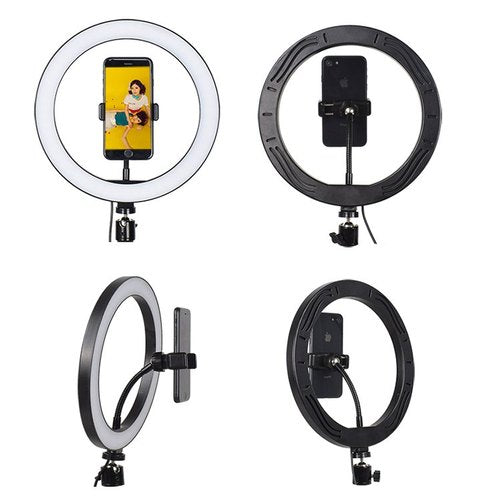 10" Portable LED Ring Light with 3 Color Modes Dimmable Lighting | for YouTube | Photo-Shoot | Video Shoot | Live Stream | Makeup & Vlogging | Compatible with iPhone/Android Phones & Cameras