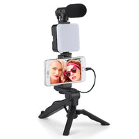Smartphone Microphone Light Kit Portable Mobile Phone Tripod Fill Light Microphone Set For Live Broadcast