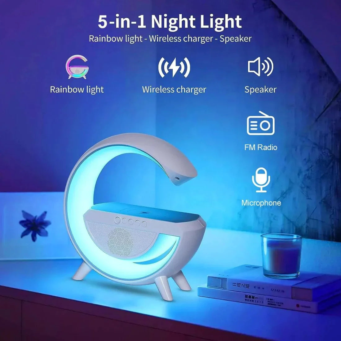 New G-Shaped Wireless Charging Desk Table Lamp