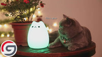 Kitty Night Light, USB Rechargeable Silicone Cute Cat Night Light for Kids With White Warm Light & 7 Color Changing LED Touch Breathing Lamp Nursery Nightlights for Kids bedroom, Birthday Gifts, Return Gift, Party mood , Home Decor Light .