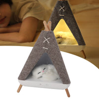 Cute Cat-In-A-Hut Bluetooth Speaker + LED Night Lamp for Bedroom, Home, office, Party, Room décor, Valentine, Birthday Gifts etc.