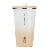 tumbler l Mug with Stainless Steel Straw, Colour Gradient Insulated Coffee Mug, Double-Walled Insulated Travel Mug with Leak-Proof Lid for Icy or Hot Drinks